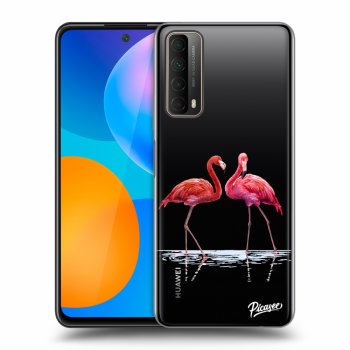 Picasee átlátszó szilikon tok az alábbi mobiltelefonokra Huawei P Smart 2021 - Flamingos couple
