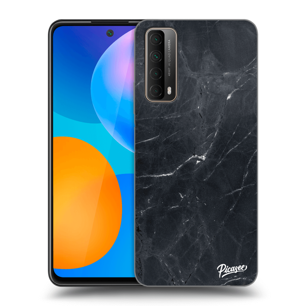 Picasee átlátszó szilikon tok az alábbi mobiltelefonokra Huawei P Smart 2021 - Black marble