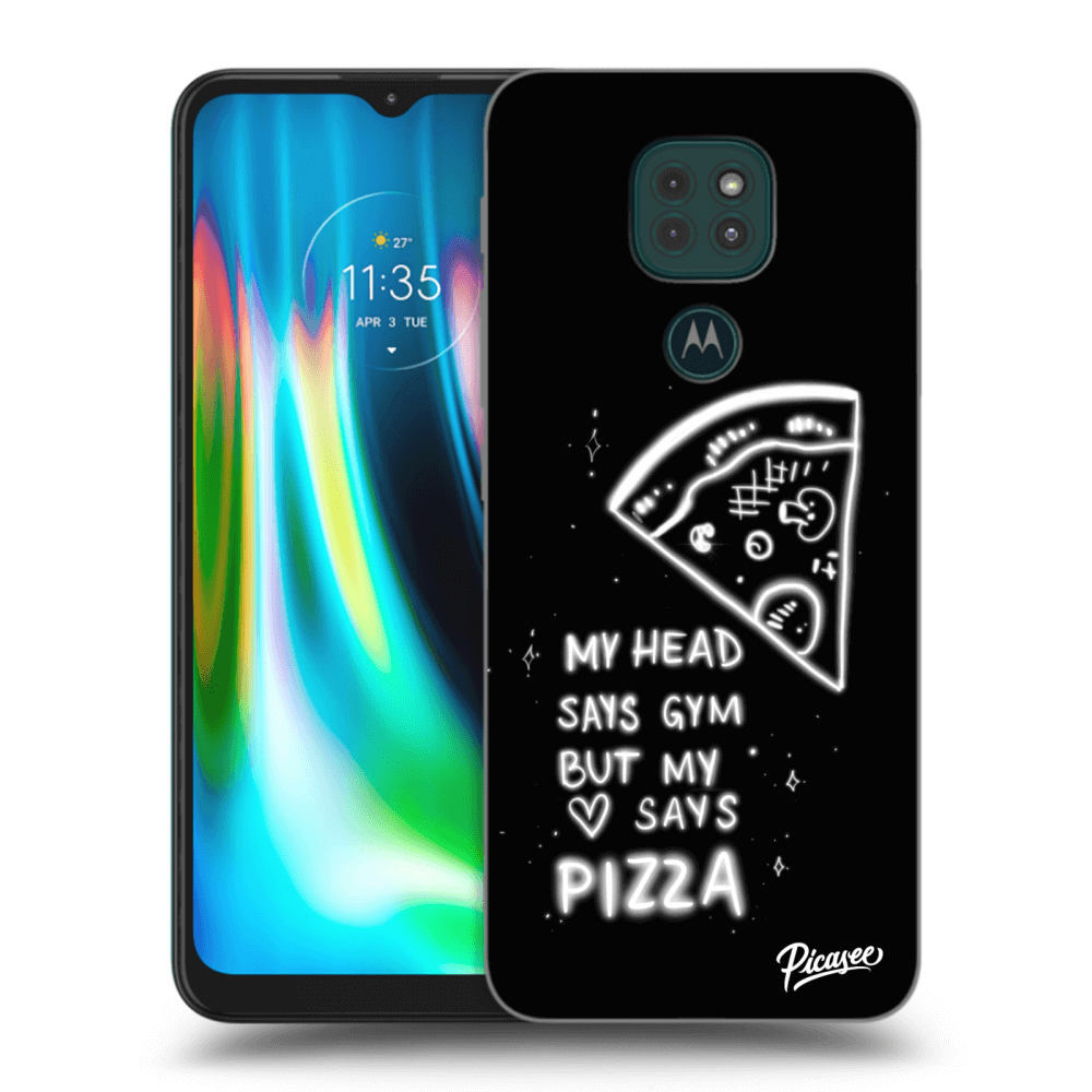 Picasee fekete szilikon tok az alábbi mobiltelefonokra Motorola Moto G9 Play - Pizza