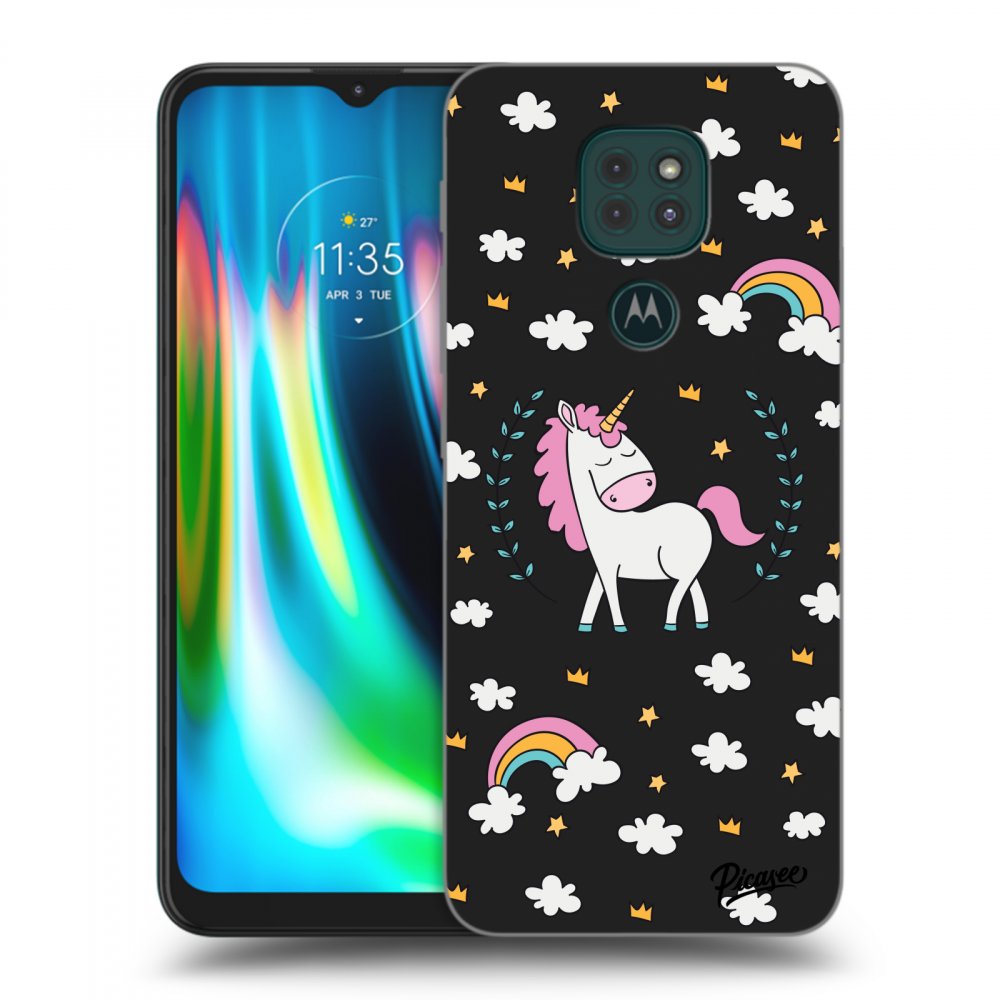 Picasee fekete szilikon tok az alábbi mobiltelefonokra Motorola Moto G9 Play - Unicorn star heaven