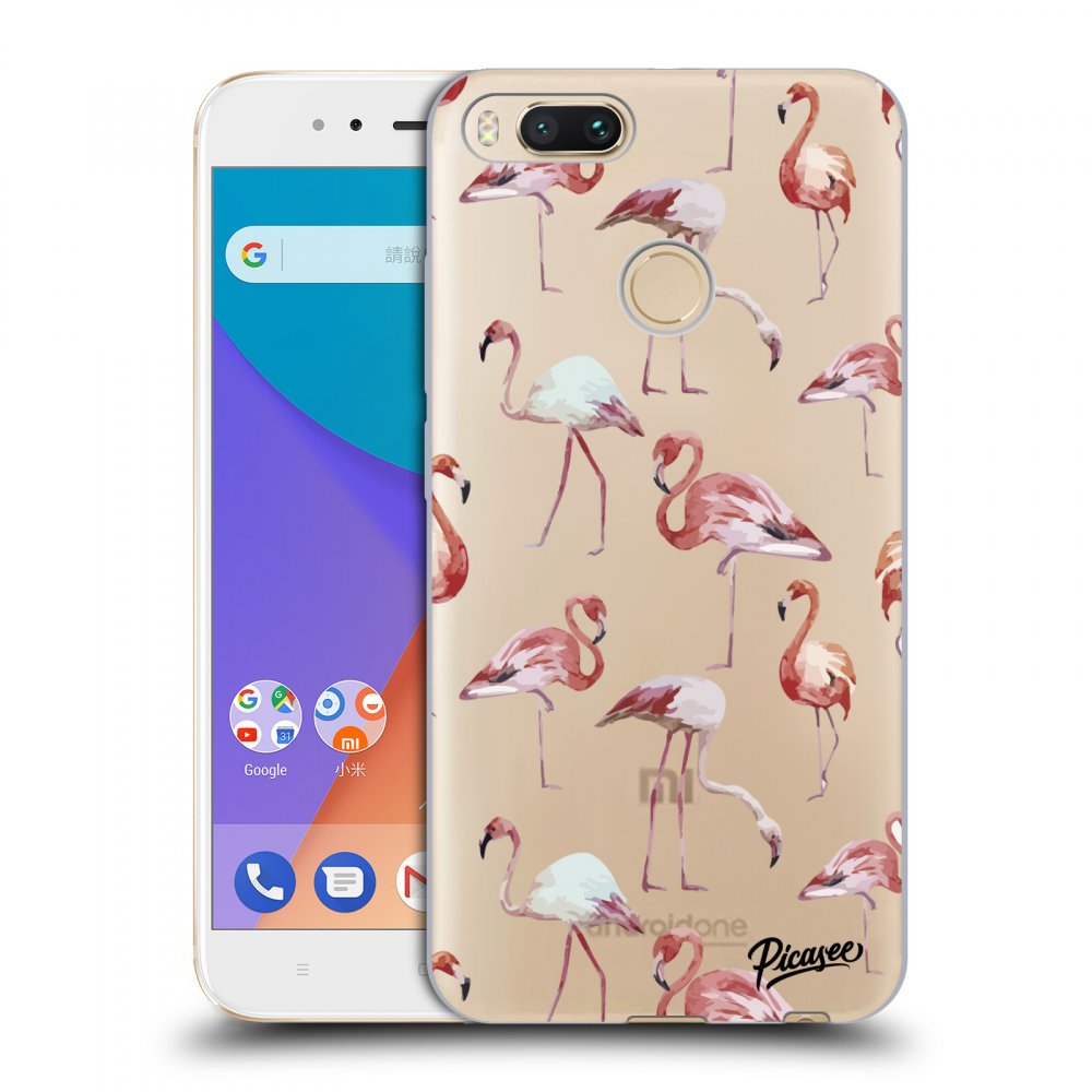 Picasee átlátszó szilikon tok az alábbi mobiltelefonokra Xiaomi Mi A1 Global - Flamingos