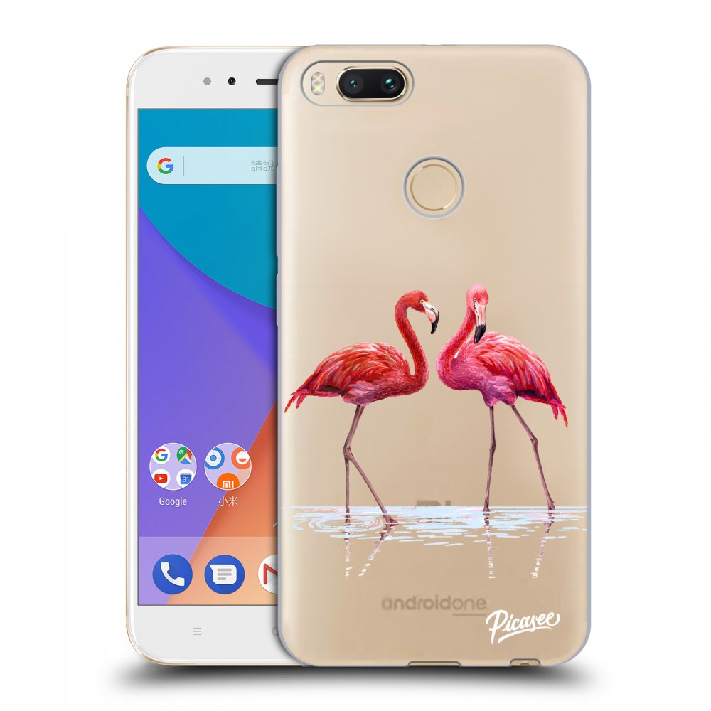 Picasee átlátszó szilikon tok az alábbi mobiltelefonokra Xiaomi Mi A1 Global - Flamingos couple