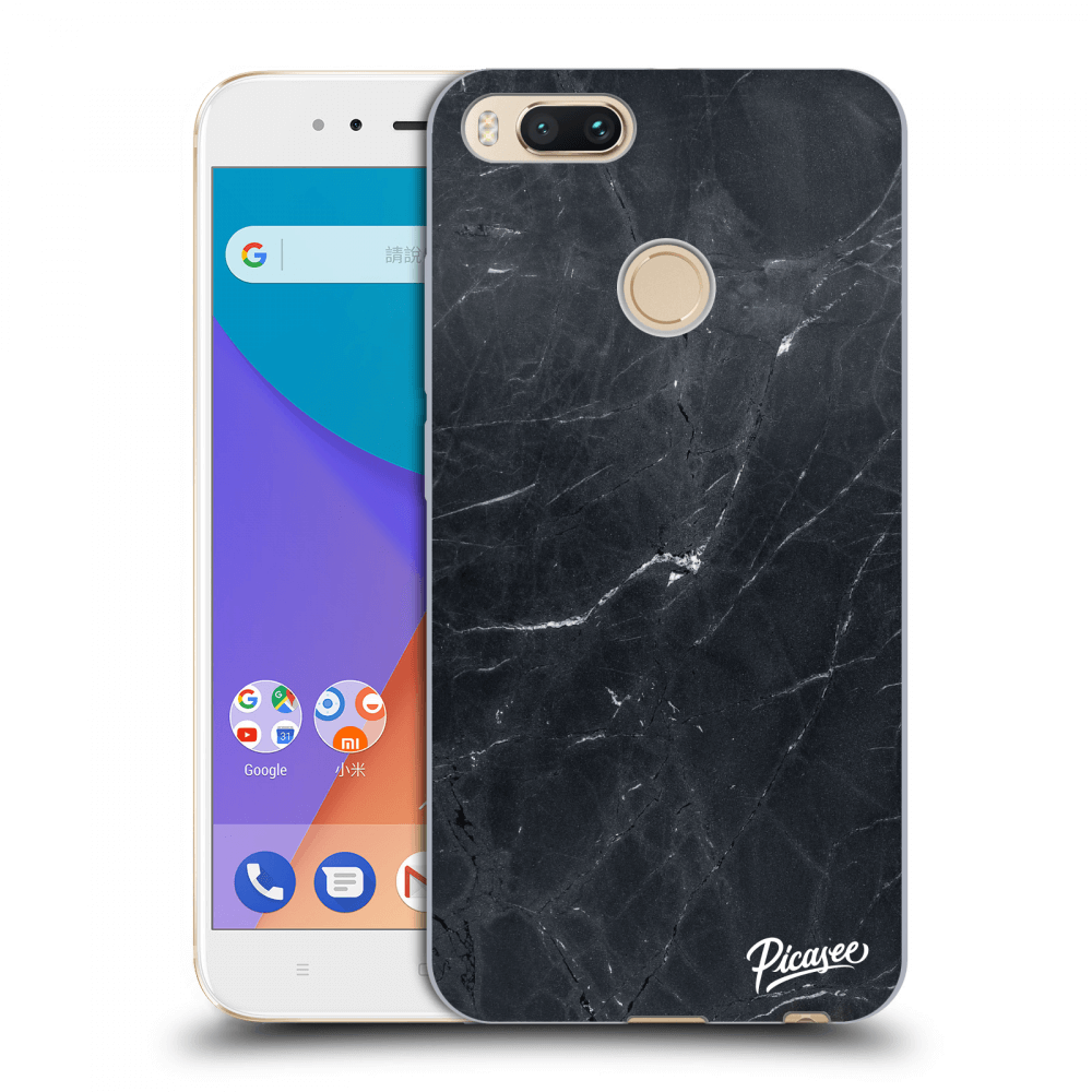 Picasee átlátszó szilikon tok az alábbi mobiltelefonokra Xiaomi Mi A1 Global - Black marble