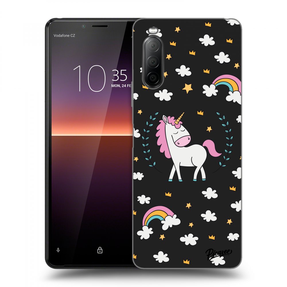 Picasee fekete szilikon tok az alábbi mobiltelefonokra Sony Xperia 10 II - Unicorn star heaven