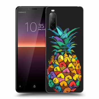 Picasee fekete szilikon tok az alábbi mobiltelefonokra Sony Xperia 10 II - Pineapple