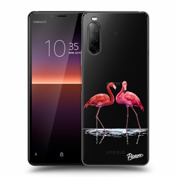 Picasee átlátszó szilikon tok az alábbi mobiltelefonokra Sony Xperia 10 II - Flamingos couple