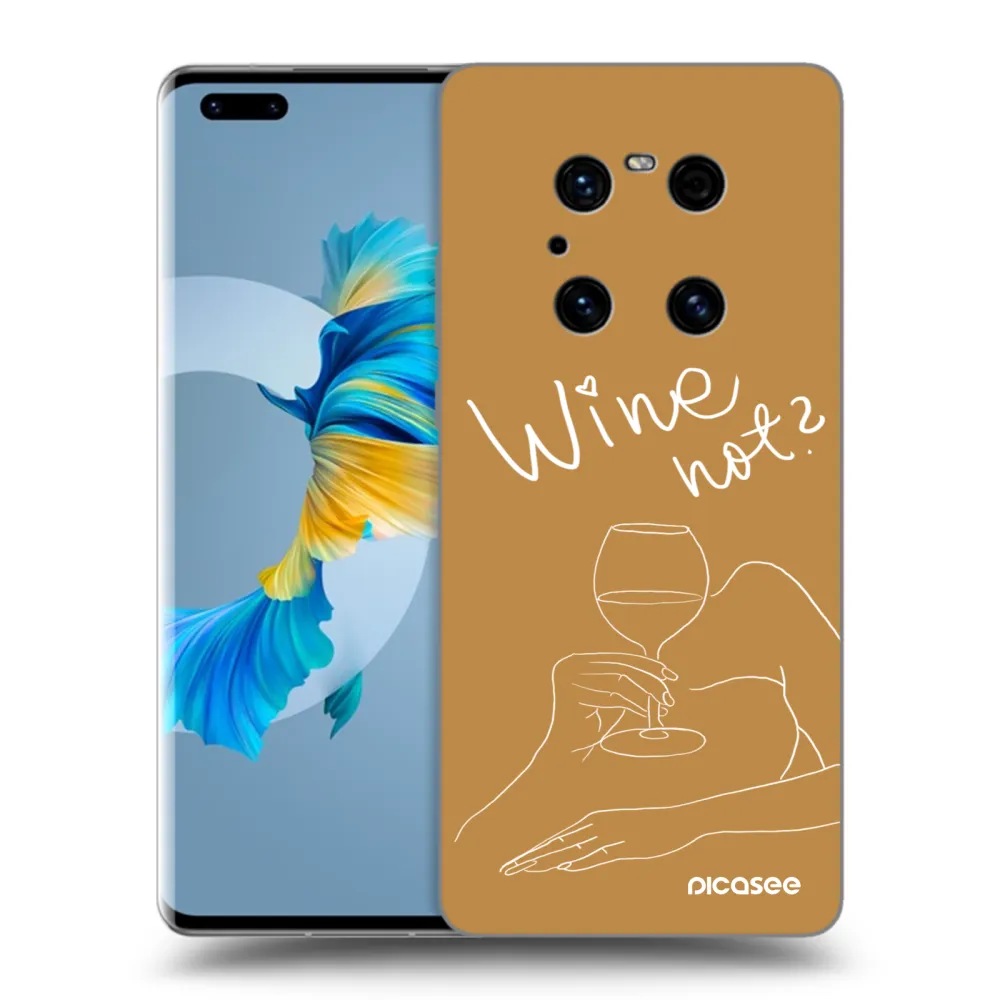 Picasee fekete szilikon tok az alábbi mobiltelefonokra Huawei Mate 40 Pro - Wine not