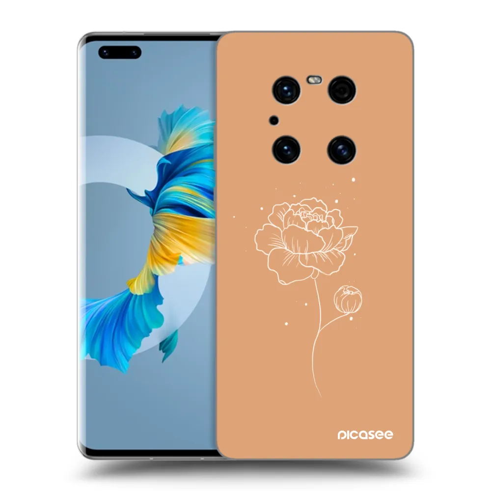 Picasee fekete szilikon tok az alábbi mobiltelefonokra Huawei Mate 40 Pro - Peonies