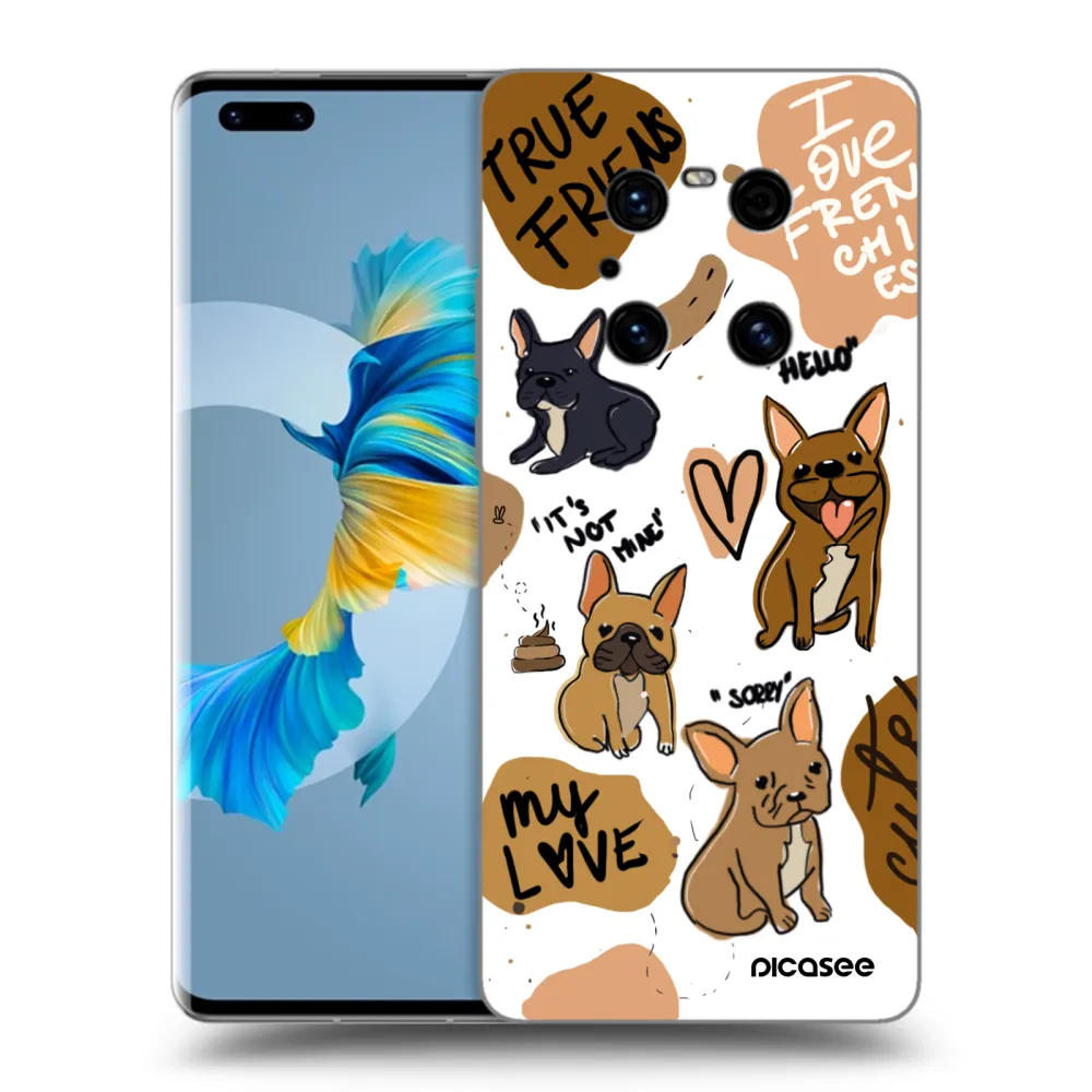 Picasee fekete szilikon tok az alábbi mobiltelefonokra Huawei Mate 40 Pro - Frenchies