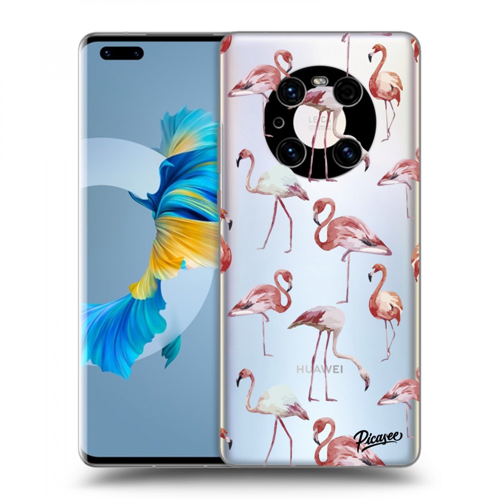 Picasee átlátszó szilikon tok az alábbi mobiltelefonokra Huawei Mate 40 Pro - Flamingos