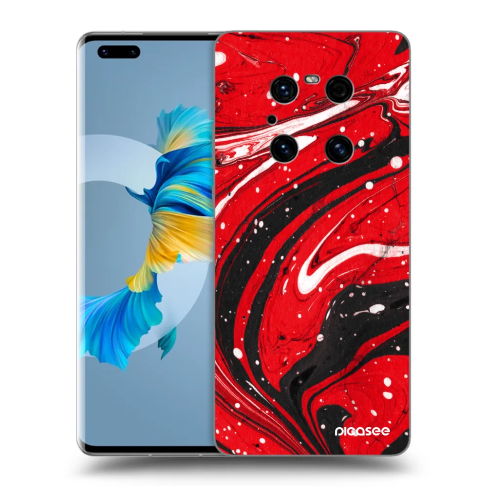 Picasee fekete szilikon tok az alábbi mobiltelefonokra Huawei Mate 40 Pro - Red black