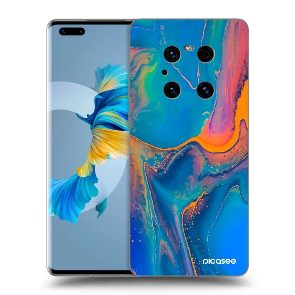 Picasee fekete szilikon tok az alábbi mobiltelefonokra Huawei Mate 40 Pro - Rainbow