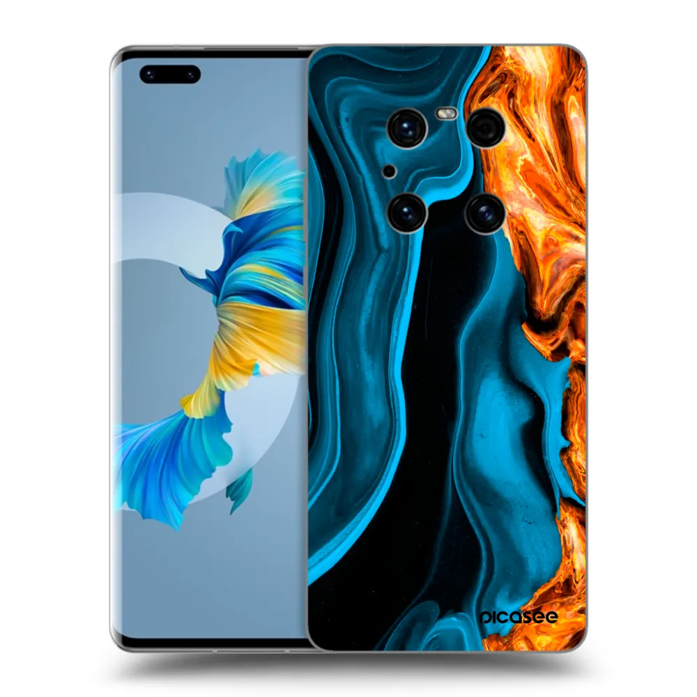 Picasee fekete szilikon tok az alábbi mobiltelefonokra Huawei Mate 40 Pro - Gold blue