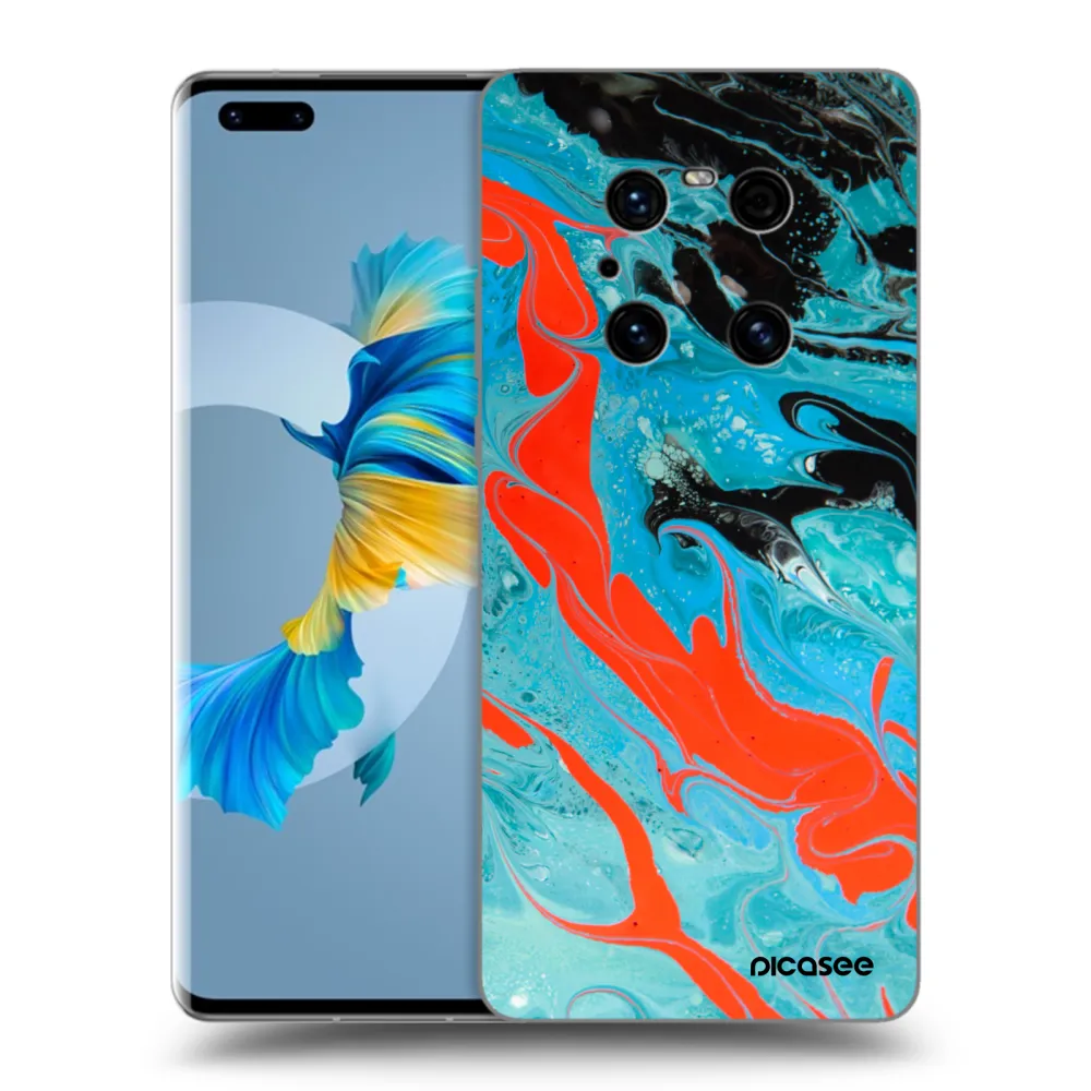 Picasee fekete szilikon tok az alábbi mobiltelefonokra Huawei Mate 40 Pro - Blue Magma