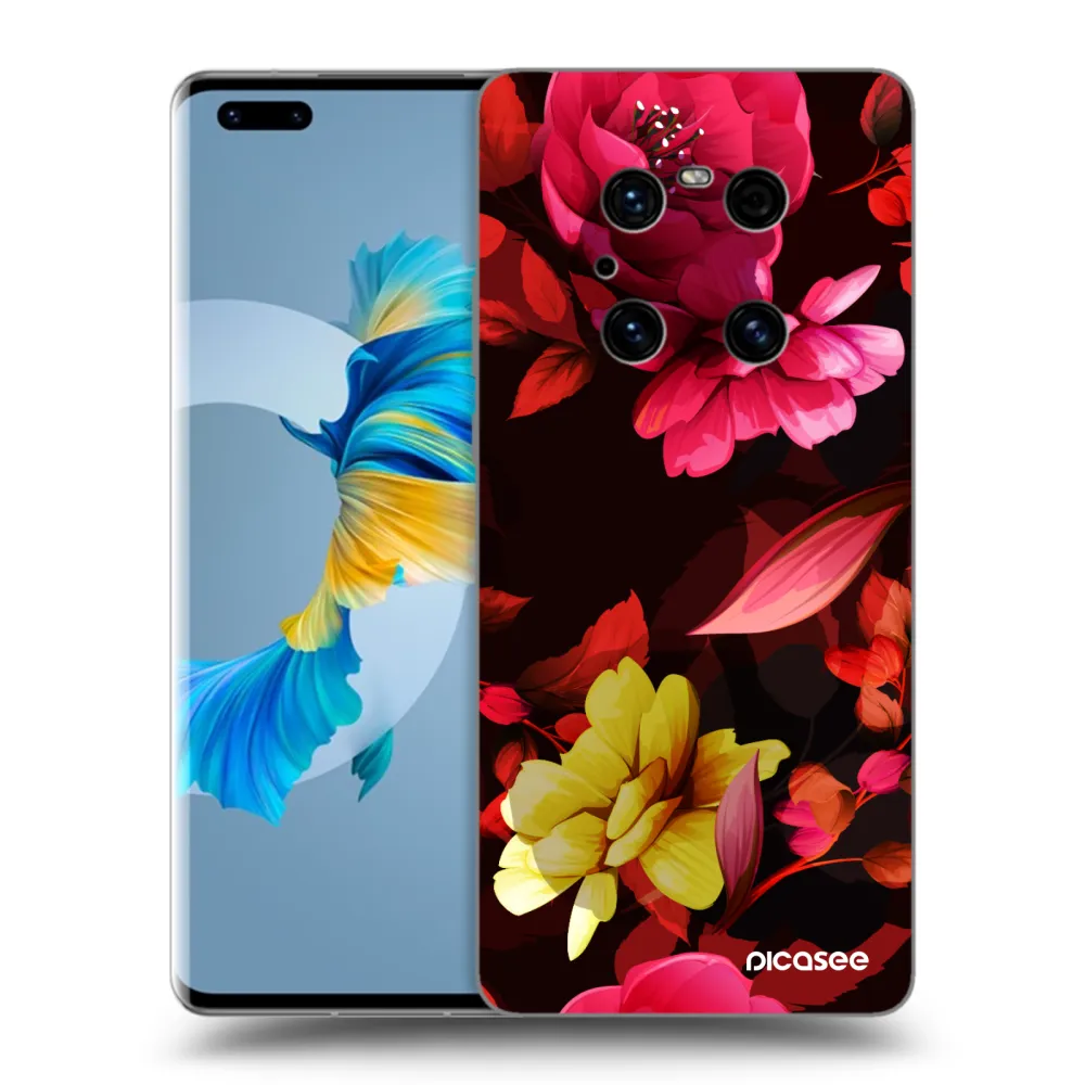 Picasee fekete szilikon tok az alábbi mobiltelefonokra Huawei Mate 40 Pro - Dark Peonny