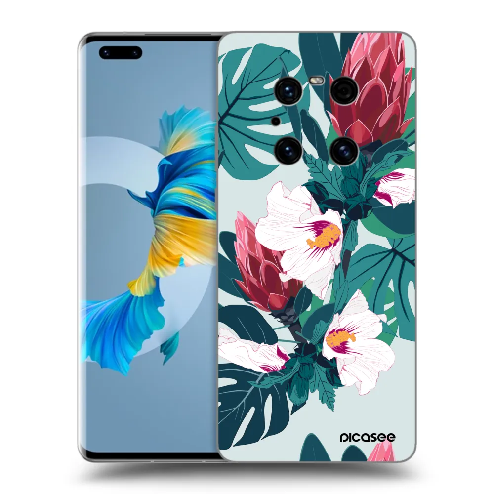 Picasee fekete szilikon tok az alábbi mobiltelefonokra Huawei Mate 40 Pro - Rhododendron