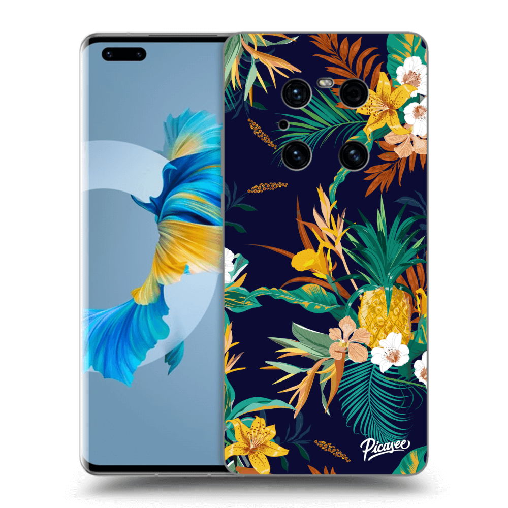 Picasee átlátszó szilikon tok az alábbi mobiltelefonokra Huawei Mate 40 Pro - Pineapple Color