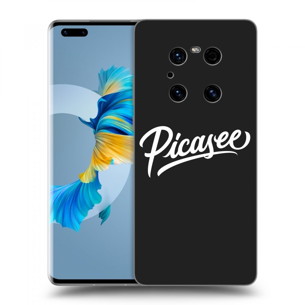 Picasee fekete szilikon tok az alábbi mobiltelefonokra Huawei Mate 40 Pro - Picasee - old logo - white
