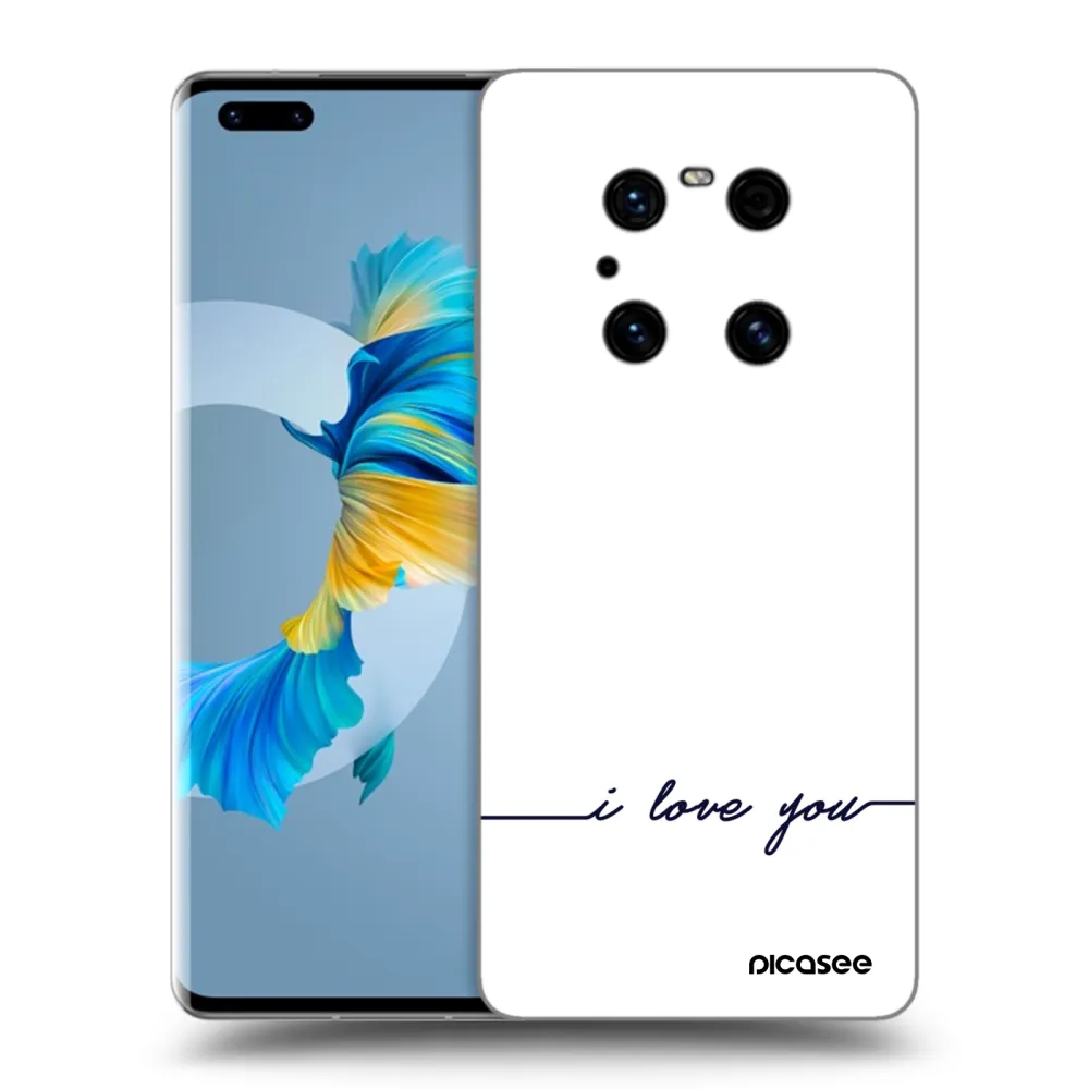 Picasee fekete szilikon tok az alábbi mobiltelefonokra Huawei Mate 40 Pro - I love you