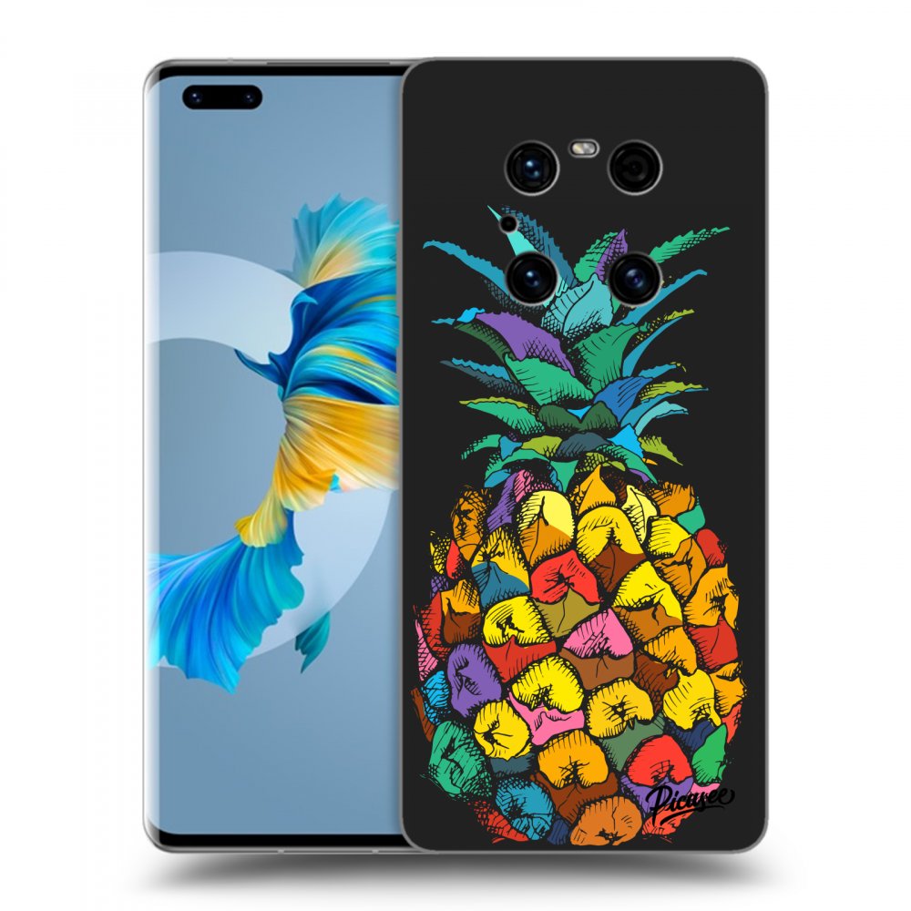 Picasee fekete szilikon tok az alábbi mobiltelefonokra Huawei Mate 40 Pro - Pineapple