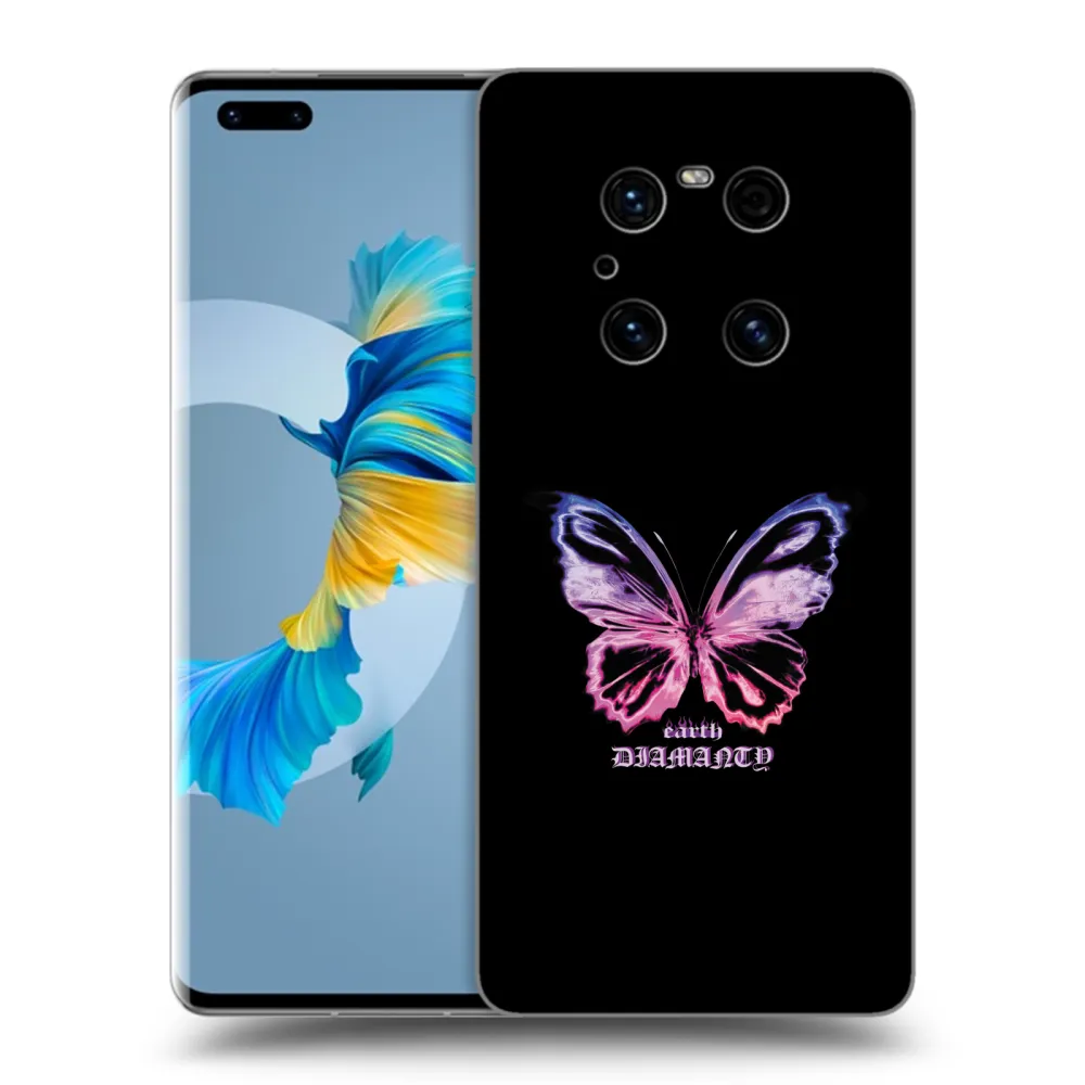 Picasee fekete szilikon tok az alábbi mobiltelefonokra Huawei Mate 40 Pro - Diamanty Purple