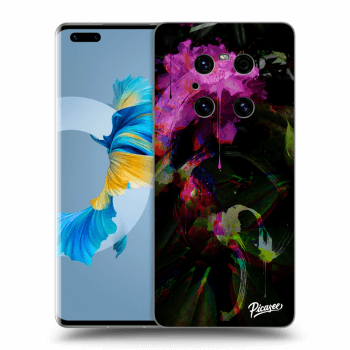 Picasee fekete szilikon tok az alábbi mobiltelefonokra Huawei Mate 40 Pro - Peony Color
