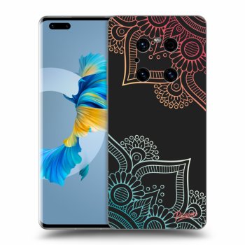 Picasee fekete szilikon tok az alábbi mobiltelefonokra Huawei Mate 40 Pro - Flowers pattern