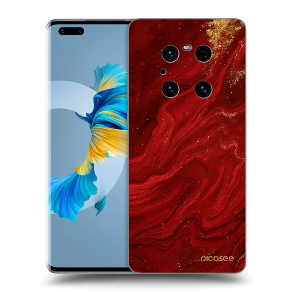 Picasee fekete szilikon tok az alábbi mobiltelefonokra Huawei Mate 40 Pro - Red