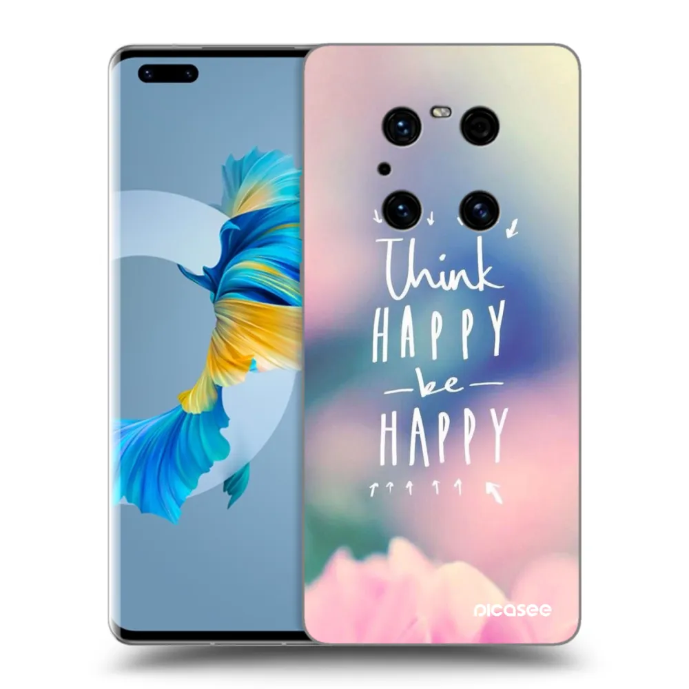 Picasee fekete szilikon tok az alábbi mobiltelefonokra Huawei Mate 40 Pro - Think happy be happy