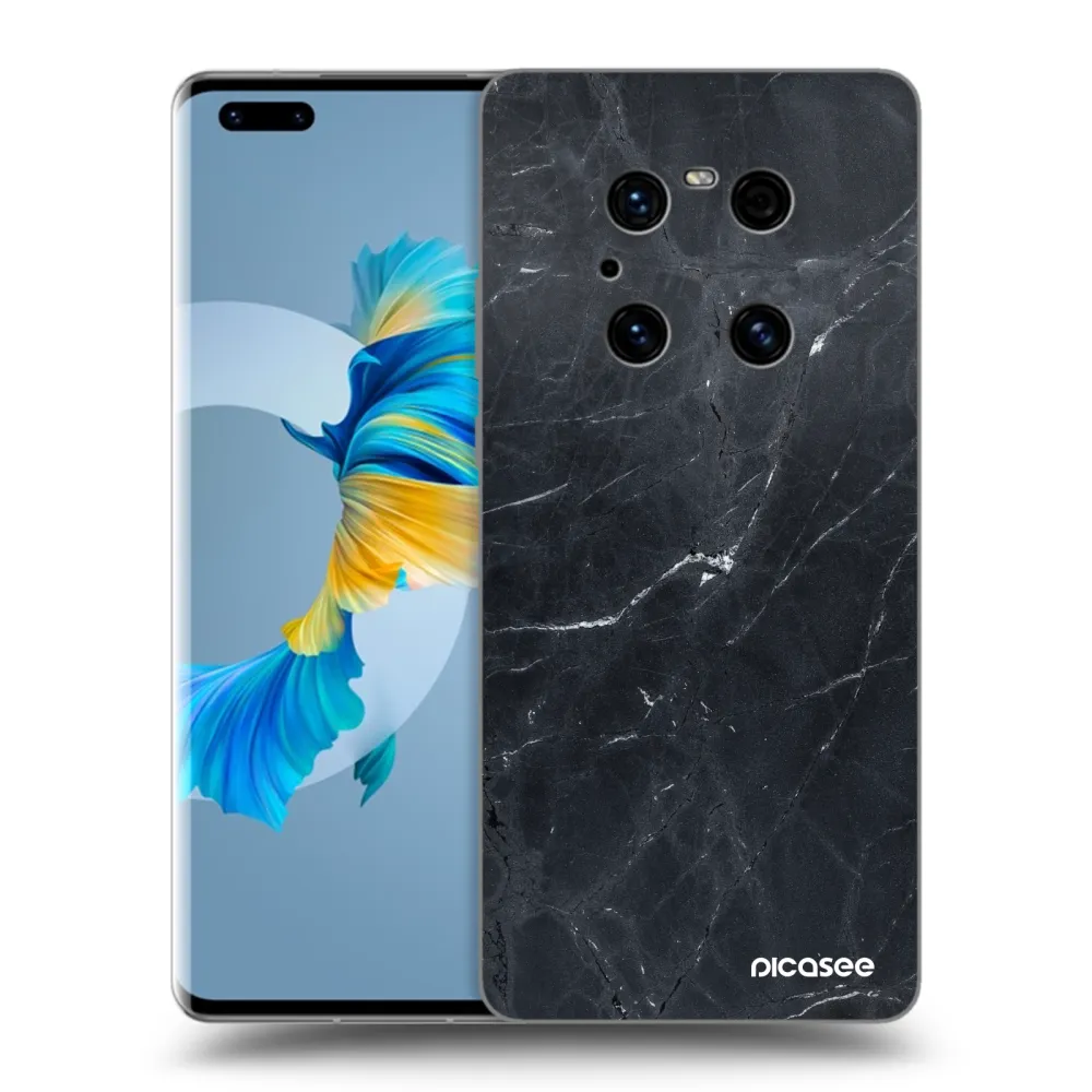 Picasee fekete szilikon tok az alábbi mobiltelefonokra Huawei Mate 40 Pro - Black marble