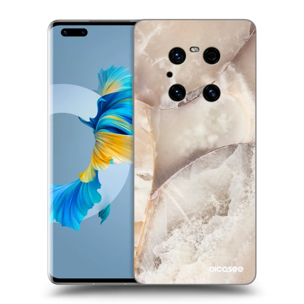 Picasee fekete szilikon tok az alábbi mobiltelefonokra Huawei Mate 40 Pro - Cream marble
