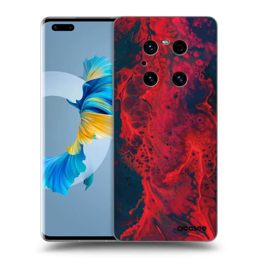 Picasee fekete szilikon tok az alábbi mobiltelefonokra Huawei Mate 40 Pro - Organic red