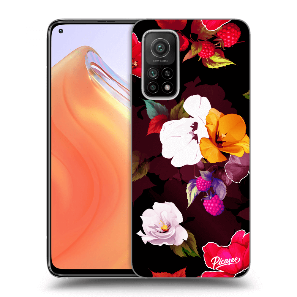 Picasee átlátszó szilikon tok az alábbi mobiltelefonokra Xiaomi Mi 10T - Flowers and Berries