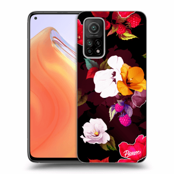 Picasee fekete szilikon tok az alábbi mobiltelefonokra Xiaomi Mi 10T - Flowers and Berries