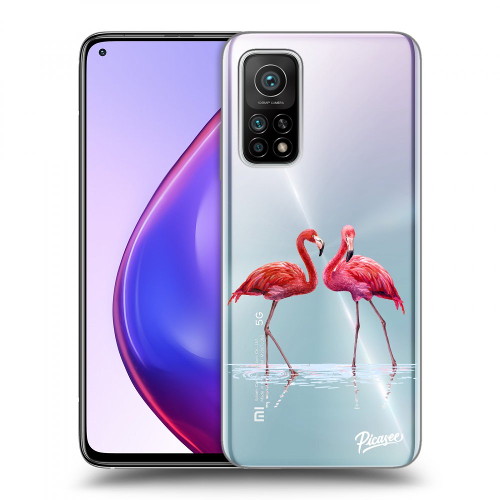 Picasee átlátszó szilikon tok az alábbi mobiltelefonokra Xiaomi Mi 10T Pro - Flamingos couple