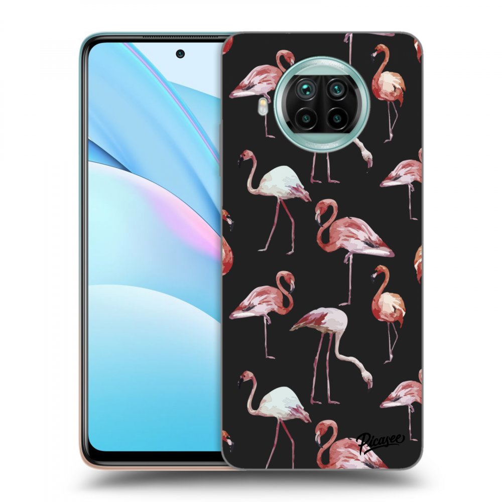 Picasee fekete szilikon tok az alábbi mobiltelefonokra Xiaomi Mi 10T Lite - Flamingos