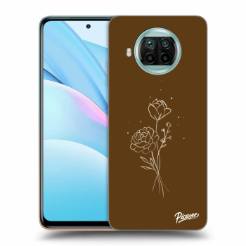 Picasee fekete szilikon tok az alábbi mobiltelefonokra Xiaomi Mi 10T Lite - Brown flowers
