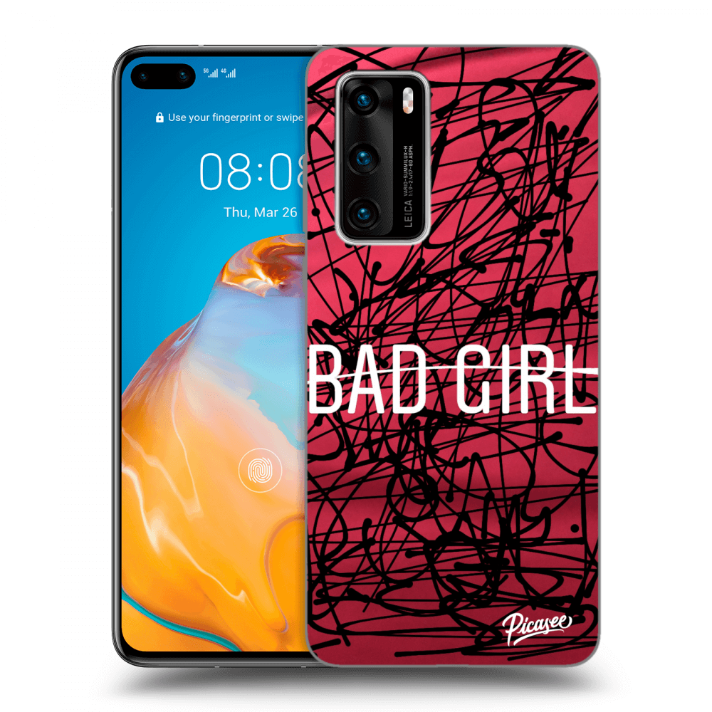 Picasee fekete szilikon tok az alábbi mobiltelefonokra Huawei P40 - Bad girl