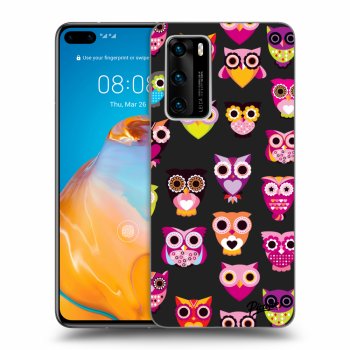 Picasee fekete szilikon tok az alábbi mobiltelefonokra Huawei P40 - Owls