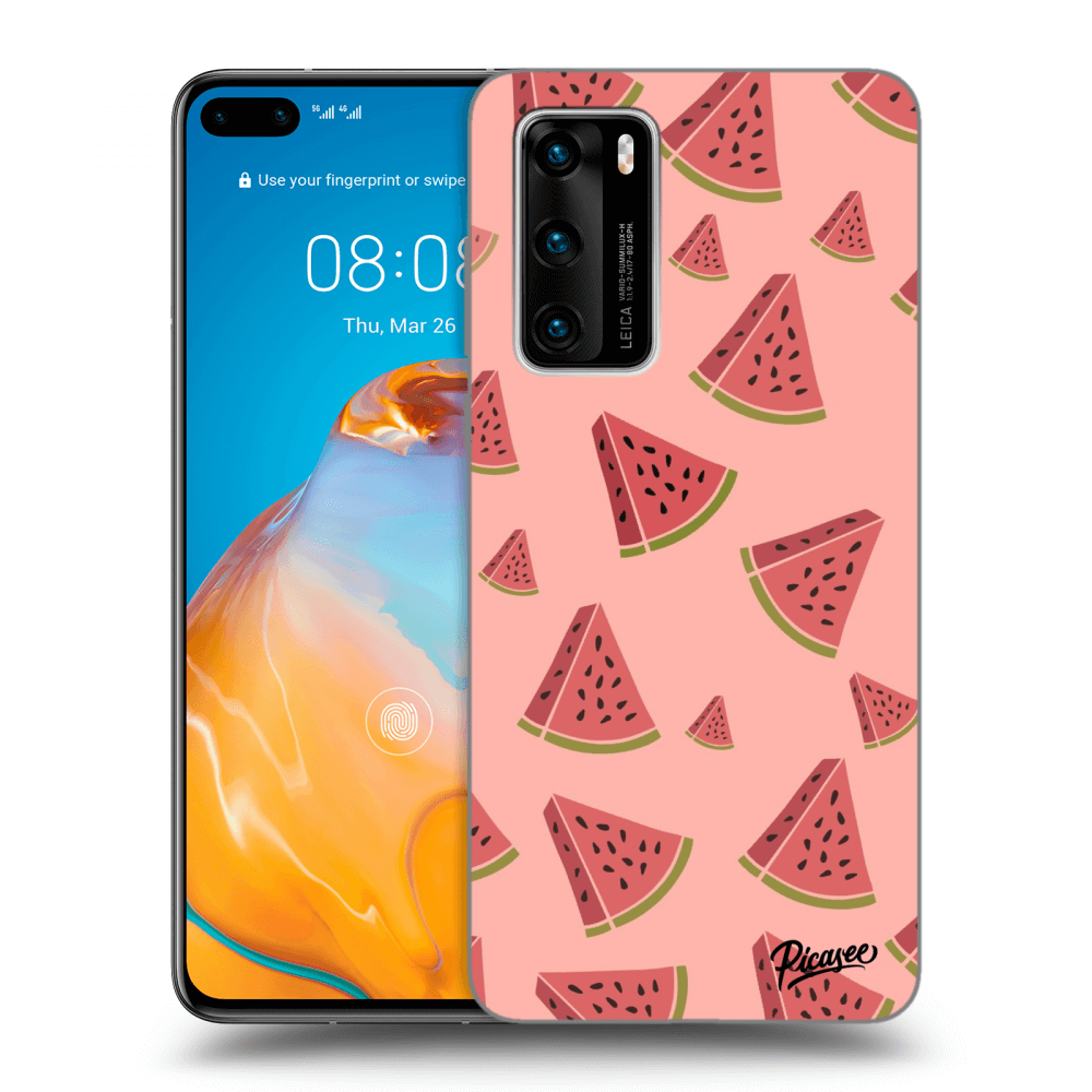 Picasee fekete szilikon tok az alábbi mobiltelefonokra Huawei P40 - Watermelon