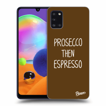 Picasee fekete szilikon tok az alábbi mobiltelefonokra Samsung Galaxy A31 A315F - Prosecco then espresso