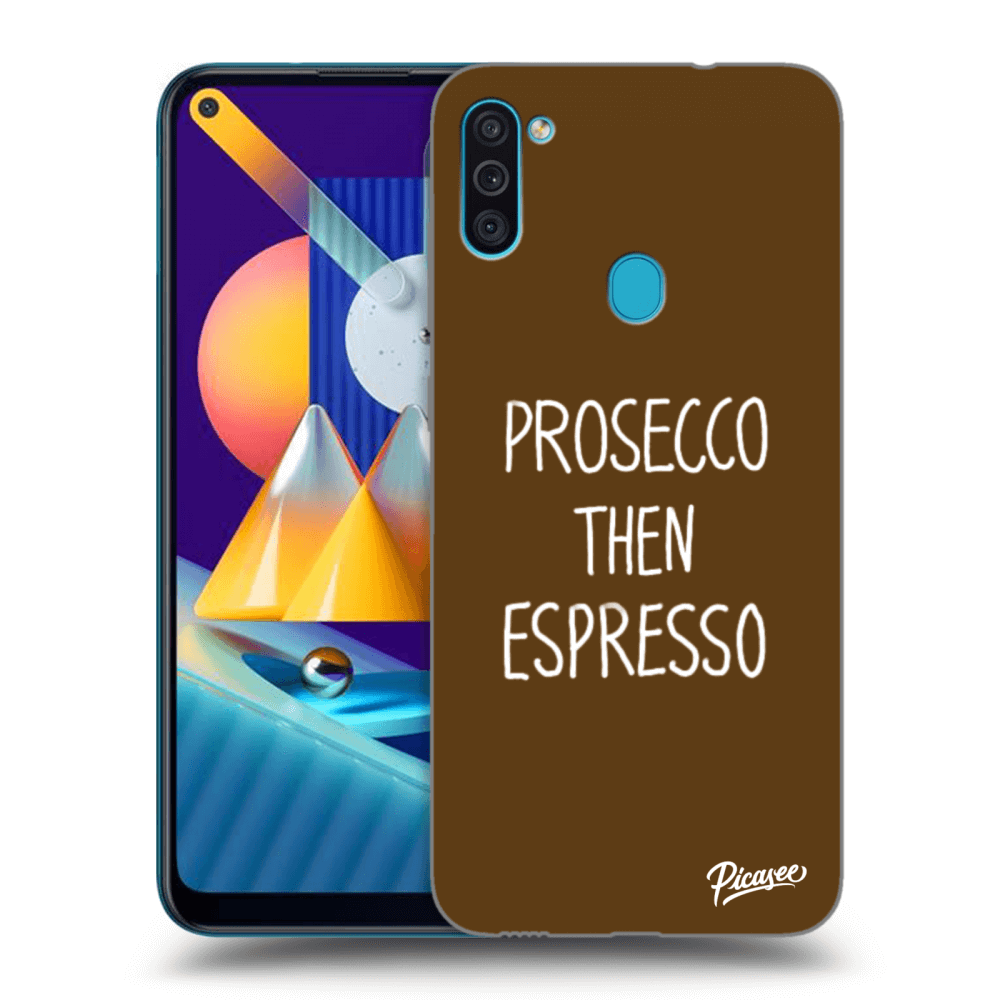 Picasee fekete szilikon tok az alábbi mobiltelefonokra Samsung Galaxy M11 - Prosecco then espresso