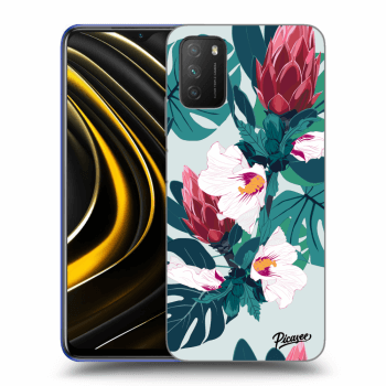 Picasee fekete szilikon tok az alábbi mobiltelefonokra Xiaomi Poco M3 - Rhododendron