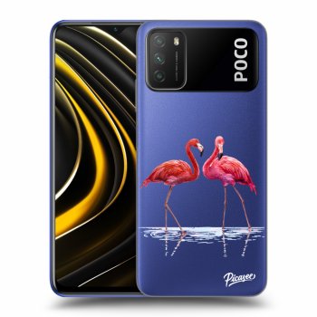 Picasee átlátszó szilikon tok az alábbi mobiltelefonokra Xiaomi Poco M3 - Flamingos couple