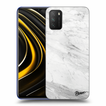 Picasee fekete szilikon tok az alábbi mobiltelefonokra Xiaomi Poco M3 - White marble