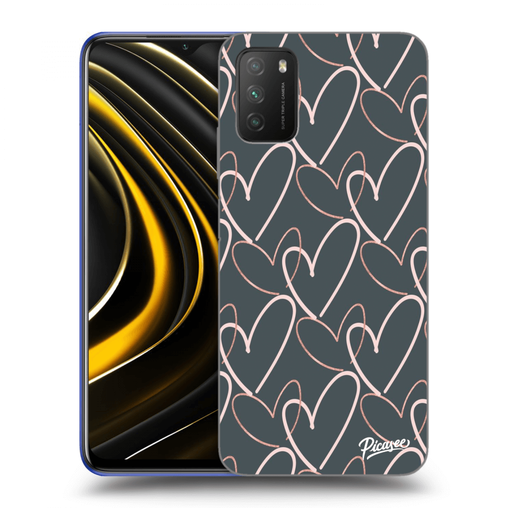 Picasee fekete szilikon tok az alábbi mobiltelefonokra Xiaomi Poco M3 - Lots of love
