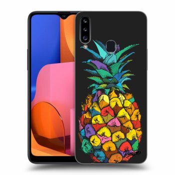 Picasee fekete szilikon tok az alábbi mobiltelefonokra Samsung Galaxy A20s - Pineapple