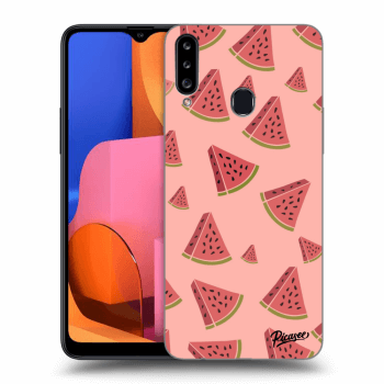 Picasee fekete szilikon tok az alábbi mobiltelefonokra Samsung Galaxy A20s - Watermelon