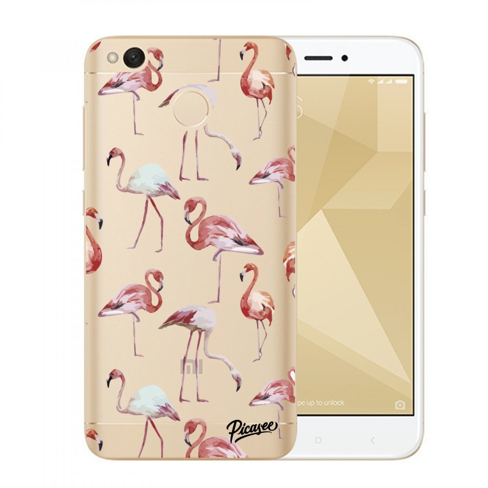 Picasee átlátszó szilikon tok az alábbi mobiltelefonokra Xiaomi Redmi 4X Global - Flamingos