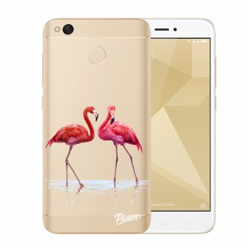 Picasee átlátszó szilikon tok az alábbi mobiltelefonokra Xiaomi Redmi 4X Global - Flamingos couple